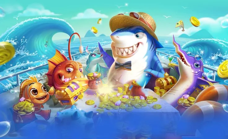 Visual permainan tembak ikan sebagai salah satu kategori di lobi KR55